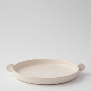 White Sculptural Horn Dinner Plate
