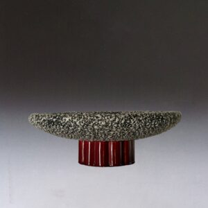 Oxblood Art Deco Ceramic Plate
