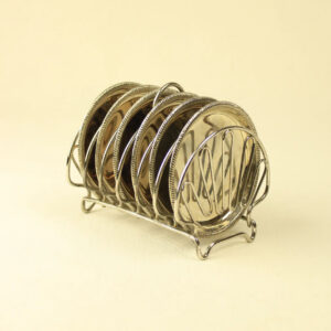 Alpaca Bread Plates with Shell Rack, Set of 6