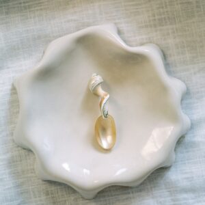 Glossy Off White Stoneware Serving Plate