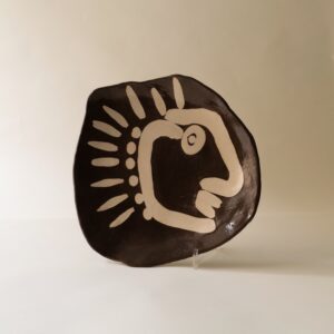 1950s Modernist Face Ceramic Plate